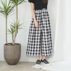 Checked Cropped Wide-leg Pants Black - One Size