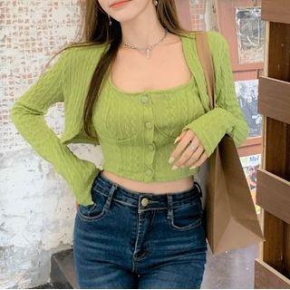 Set: Crop Camisole Top + Shrug