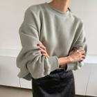 Irregular Slit Plain Sweatshirt