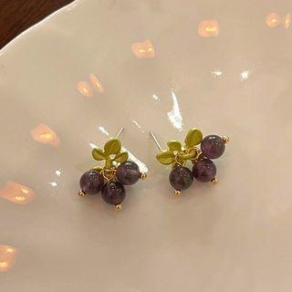 Fruit Stud Earring 1 Pair - Purple - One Size