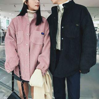 Couple Matching Corduroy Button Padded Jacket