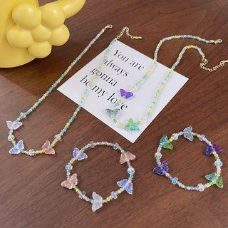 Butterfly Faux Crystal Acrylic Bracelet / Necklace