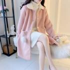 Pompom-accent Loose-fit Coat