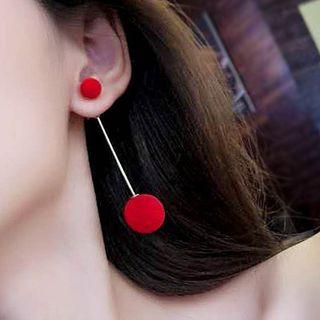 Flannel Bead / Heart Dangle Earring