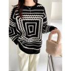 Two-tone Geometric Sweater