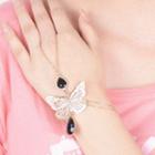 Jeweled Butterfly-accent Bracelet With Ring