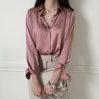 Plain Boxy Satin Shirt