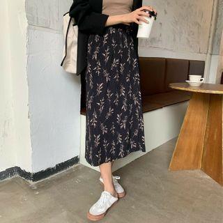 Floral Print Midi Skirt Skirt - As Figure - One Size