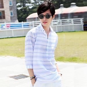 Half-placket Patterned Shirt