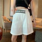 Asymmetric Lettering Dress Shorts