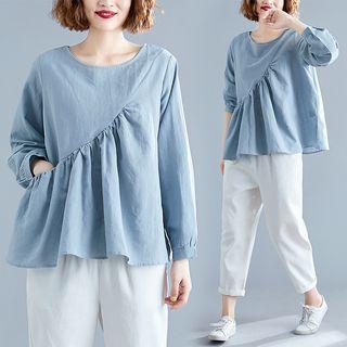 Plain Blouse Light Blue - One Size