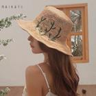 Foldable Floral Straw Bucket Hat