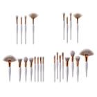 Set Of 4 / 8: Makeup Brush With White Handle