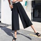 Chiffon Wide-leg Capri Pants