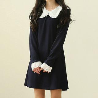 Crochet-lace Collar Minidress
