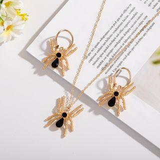 Alloy Spider Pendant Necklace / Dangle Earring