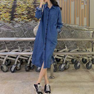 Midi Denim Shirtdress Blue - One Size