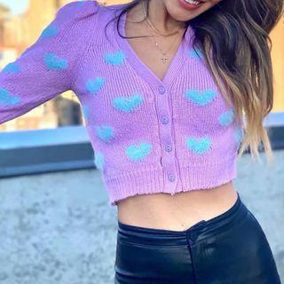 Heart Cropped Cardigan