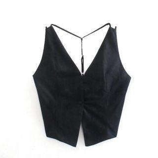 Velvet Sleeveless Crop Top