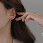 Geometric Half-hoop Earring 1 Pair - Silver - One Size