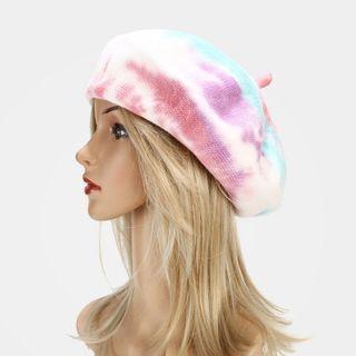 Tie-dye Print Knit Beret