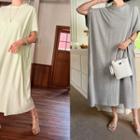 Batwing Long T-shirt Dress
