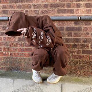 Lettering Print Zip-up Hoodie / Lettering Pants