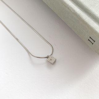 Cube Necklace L042 - Silver - One Size