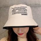 Lettering Contrast Trim Bucket Hat