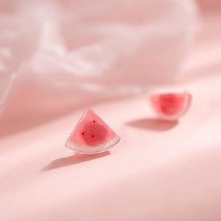 925 Sterling Silver Watermelon Earring Xk003 - 1 Pair - As Shown In Figure - One Size