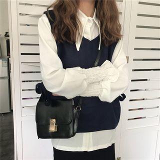 Plain Long-sleeve Blouse / Plain Vest