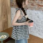 Gingham Camisole Top Gingham - Black - One Size