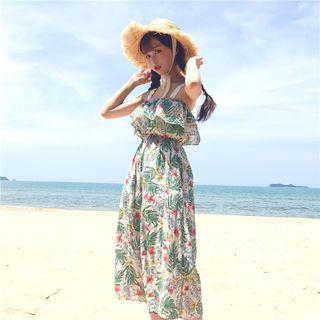 Ruffle Floral Wide-leg Jumpsuit