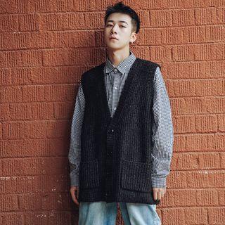 Sleeveless Knit Cardigan
