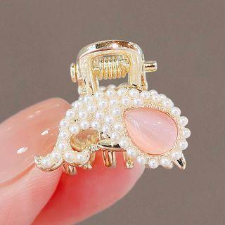 Faux Pearl Hair Claw Ly2678 - White - One Size