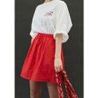 Drawcord-waist A-line Miniskirt
