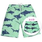 Couple Shark-print Beach Shorts