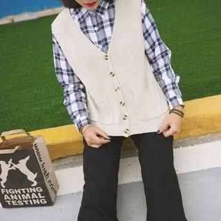 Pocketed Knitted Vest