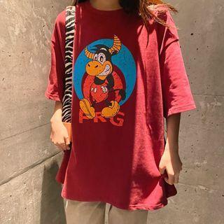 Short Sleeve Cow Print T-shirt
