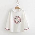 Phoenix Embroidered Hoodie White - One Size