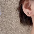 W Lettering Rhinestone Alloy Earring