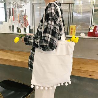 Pompom-hem Shopper Bag
