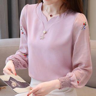 Puff Shoulder Long-sleeve Top
