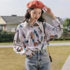 Flower Print Shirt Floral - White - One Size