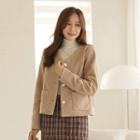 V-neck Patch-pocket Jacket