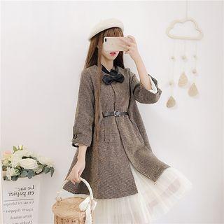 Houndstooth A-line Coat