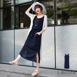 Embossed Stripe Maxi Dress
