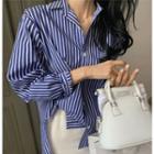 Pocket-front Stripe Shirt One Size