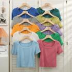 U-neck Short-sleeve Crop T-shirt In 11 Colors