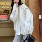 V-neck Stitch Loose-fit Cardigan